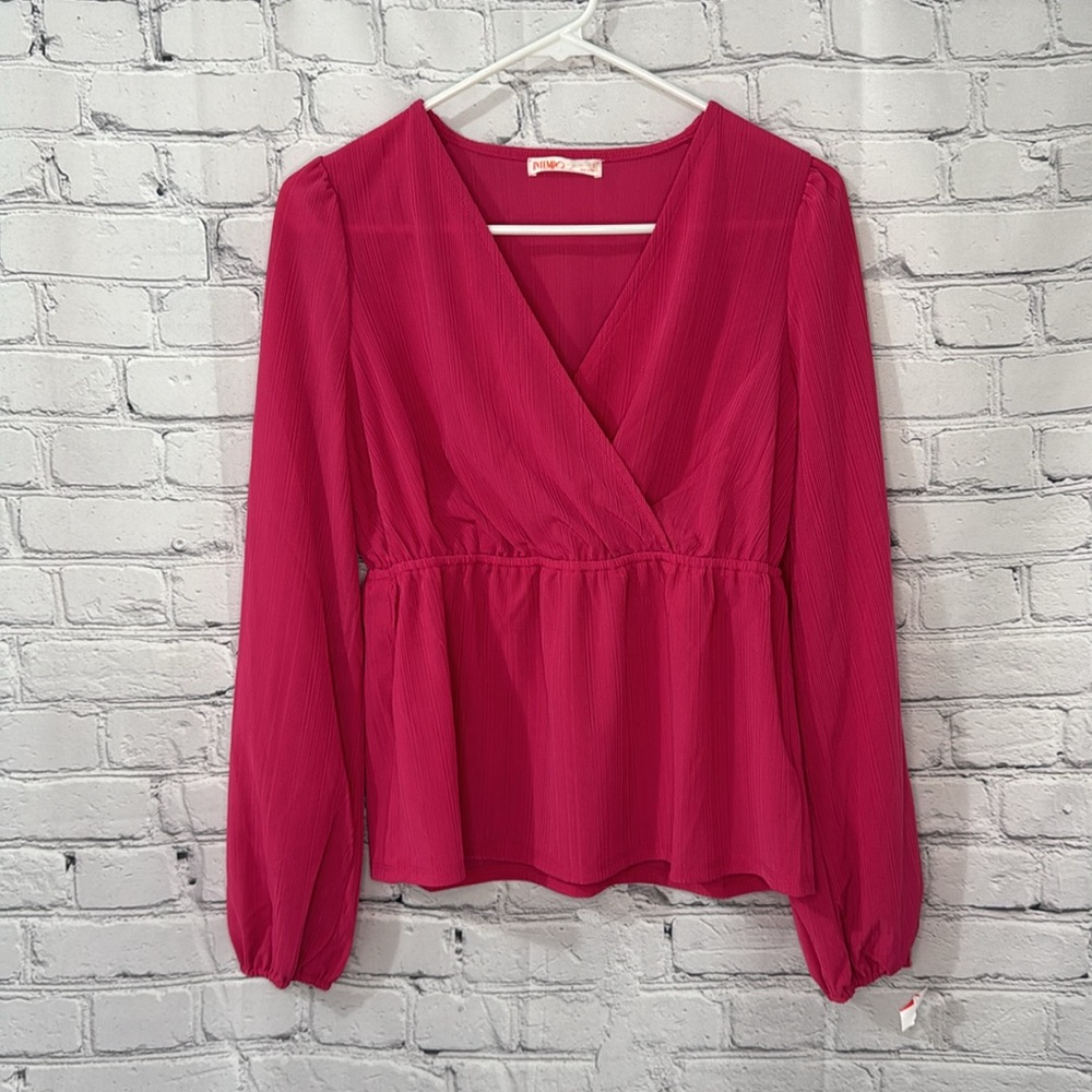 NWOT Hot Pink Blouse